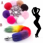 Anal Plug Hair Ball Rabbit Tail Metal Stainless Steel Butt Plug Sex Toys for Women Gay Adult Sex Products Anal Beads Massager