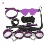 New fashion 7 Pcs SM Bondage Set Adult Kit Handcuffs Ball Whip Collar Fetish stimulate Massage & Relaxation Tool b@ dropship