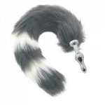 Fox, Cosplay Accessories Fetish Fantasy Soft Wild Fox Tail Stainless Steel and Silicone Anal Plug Butt Vibrator for Man Woman Gay