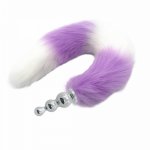 Fox, Anal Plug With Big Real Crystal Fox Tails Metal Butt Plug Couple Sex Toys Erotic Cosplay Tail 3 size for choice Drop shipping