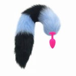Fox, Sexy Charming Long White Fox Tail Anal Plug Sex Toys,Stainless Steel / Silicone Beads Ball Butt Plug Dildo Adults Sex Produts