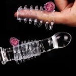 sex Vibrating finger Ring Massage sleeve condom cocks Stick Masturbation Enhance dildo anal virgina plugs stimulate squirt brush