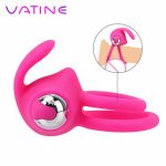 VATINE Vibrating Penis Rings Vibrators Cock Ring Delay Ejaculation Clitoris Stimulate Masturbator Sex Toys for Men Adult Product