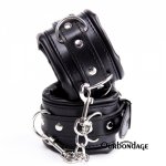 Ourbondage Adjustable PU Leather Thicken Sponge Handcuffs Ankle Cuff Restraints BDSM Bondage Sex Toys