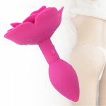 Rose Flower Silicone Anal Plug Prostate Stimulation Anus Dilatation Butt Plug Female Male Masturbator Couples Flirt Toy