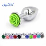 Orissi, ORISSI Rose Flower Anal Plug Stainless Steel Butt Plug Sex Toys For Women Men Gay Anal Sex Product Metal Ass Plug