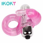Ikoky, IKOKY Cock Ring Adult Sex Toys for Men Male Masturbation Rabbit Vibrator Silicone Delay Ejaculation Penis Rings Adults Products