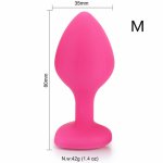 MaryXiong M Size Heart Silicone Anal Plug Butt Plug Jeweled Sex Toy Stopper Anal Beads Adult Toy for Men Gay Women Anal Trainer