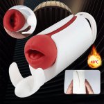 Male Masturbator Heating Blowjob Masturbation Cup Glans Massager Pussy Pump Sex Toys for Men Penis Delay Trainer Intimate Goods