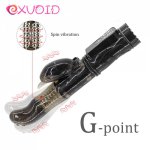 EXVOID Penis Vibrator Rabbit Vibrator Clitoris Stimulate Rotating Beads 12 Frequency G Spot Massager Realistic Dildo