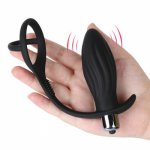10 Frequency Anal Beads Prostate Massager with Penis Cock Ring Male Masturbator Delay Lasting Butt Plug Anal Sex Toys For Men