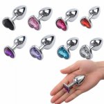 Stainless Steel Crystal Anal Plug Jewelry Butt Plug Anal Sex Toys for Couples Dildo Mini Size Heart Shaped Anal Toys For Adults