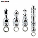 MwOiiOwM Metal Anal Beads Butt Stimulation Prostate Massager Stainless Steel Butt Plug Erotic Sex Toy for Women Men