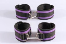 SMspade Drop shipping 2 in 1 kit sponge and braid handcuffs and ankle cuffs, Purple adult sex toys wrist cuffs and feet cuffs