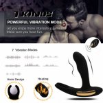 Anal Sex Toys Heating Wireless Remote Male Prostate Massager Rechargeable G Spot Vibrator With 7 Vibration Modes And 2 Motors