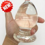 60mm Large Big Pyrex Glass Crystal Anal Butt Plug With Skull Adornment Adult Female Masturbation Products Sex Toys For Women Men