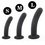 Mini Smooth Silicone Dildo Anal Plug Black Silicone Massager with Suction Cup Waterproof Clitoris Masturbator Adult Sex Toys