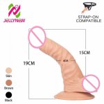 19cm 40mm Big Dildo Phallus On Suckers Realistic Dildo Fake Penis Priapus Sex Toys For Women Coffee Color Cock Gode Ceinture