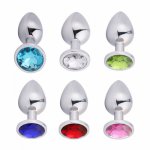 Anal Plug Sex Toys Stainless Smooth Steel Butt Plug Tail Crystal Jewelry Trainer For Women/Man Anal Dildo Adults Sex