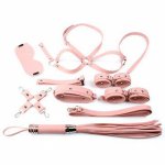 10 Pcs/Set SM Slave DSM Bondage Sex Toys For Couples Exotic Accessories Real Leather Sexy Handcuffs Whip Rope Sex Products