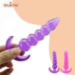 Anal Butt Plug Soft Silicone Waterproof Prostate Massager Beads Vagina Open Sex Toys for Men Women Adult Products