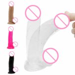 Realistic Dildo for Woman Soft Jelly Suction Cup Penis Anal Butt Plug Crystal Dildo Sex Toy No Vibrator female Colorful Erotic
