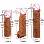Realistic Condoms for Men Reusable Penis Sleeve for Male Extender Dildo Enhancer Enlargement Condom Male Cock Sex Toys 14 - 20cm