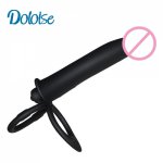 New Vibrating Double Penetration Strapon Anal Dildo, 5.5'' Black Silicone Strap On Penis Anal Plug, Sex Products, Adult Sex Toys