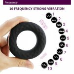 Vibrating Penis Ring Gay Sex Toys for Men Charging Cock Rings Vibrator Long Lasting Delay Ejaculation Trainer Erection Lock
