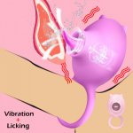 Man Penis Vibrator with Ring Silicone Tongue Licking Clitoris Vibrating Cock Ring Delayed Ejaculation Sex Toys For Men Cockring