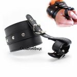 Ourbondage Black PU Leather Strap BDSM Fetish Bondage Finger and Toe Cuffs Restraints For Adult Sex Toy