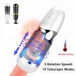 Automatic Telescopic Rotation Male Masturbator With Suction Cup Silicone Vagina Real Pussy Adult Masturbation Sex Toys For Men