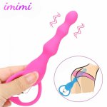 Long Anal Beads Vibrator Anal Plug Prostate Massage Butt Plug Clitoris G-spot Stimulator Sex Toys for Women Men Masturbator