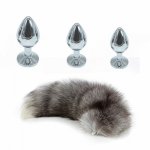 3 Sizes Metal Butt Plug Trainer Fluffy Faux Animal Tail Anal Plug Cosplay Costume Adult Flirt Sex Toy for Woman