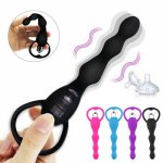 Silicone Anal Vibrator Anal plug beads In Gift Box Female Clitoris G-Spot Stimulator Massage Vibrating Stick Sex Toy For Couple