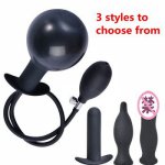 Inflatable Huge Anal Butt Plug Built-in Steel Ball Women Vaginal Anal Dilator Expandable Silicone Men Prostate Massager Sex Toys