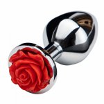 Adult Toys Anal Plug Rose Flower Anal Plug for Men and Women with G-spot Going Out Anal Anal Plug Metal Appliance