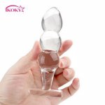 Ikoky, IKOKY Crystal Glass Dildos Sex Toys For Women Men Butt Plug Anal Beads Anal Sex G-spot Prostate Massager Private Good
