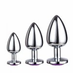 Toysdance, Toysdance Stainless Steel Anal Plug For Adult Couples Anus Expansion Metal Butt Plug With Gem Small Medium Large Anal Sex Toys