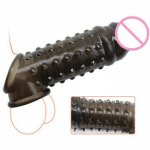 Enlargement Realistic Condoms Penis Extension Sleeves Condom Extender Dildo Enhancer Cock Rings Sex Toys For Men