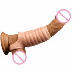 Reuse Penis Sleeve Enlargement Condoms Intimate Goods For Dildo Extender Thread Cock Rings Particles