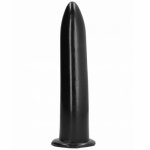 Klasyczne dildo pocisk all black 20 cm czarny | 100% dyskrecji | bezpieczne zakupy