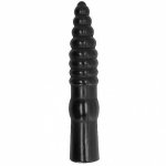 Duże dildo analne all black 34 cm czarny | 100% dyskrecji | bezpieczne zakupy