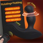 Wireless Control Butt Plug Head 360 Degree Rotation Perineal Testis Tickling Male Prostate Massager Anal Plug Anus Stimulator