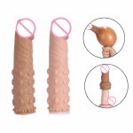 2 Colors Reusable Condom Dildo Vibrators Sex Toys For Men Delay Premature Ejaculation Time Lasting Penis Sleeve Adult Products