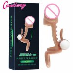 Candiway Silicone Vibrator Special Fierce Warrior Reusable Condom Penis Extension Cock Sleeves Adult Sex Toys For Men