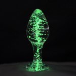Luminous Glass Anal Plug Smooth Touch Anal Sex Toys Crystal Jewelry Butt Plug Gay Sex Toys Anal Bead Erotic Sex Toys for Couples