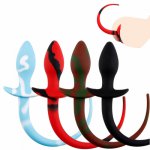 Pig tail silicone anal plug sex toy adult product for woman,anal plug dog tails Slave cosplay submisson bead piggy girl game