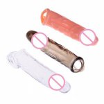 Hot Sex Products For  Male Soft Penis Sleeve Penis Extender Condom Reusable Cock Ring Dildo Delay Ejaculation Erotic Toy