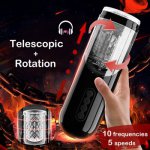 5-speed 10-band Male Automatic Telescopic Rotating Masturbator Cup Soft Pussy Sex Toys Real Vagina Vacuum Aircraft Cup for Men
